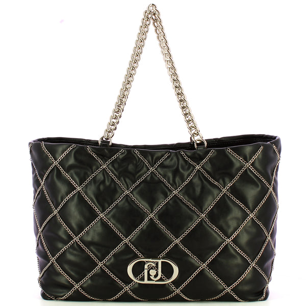 Liu Jo - Borsa a spalla con catena Black AA5146E0006 BLACK | Italystation.com Shop Now at italystation.com