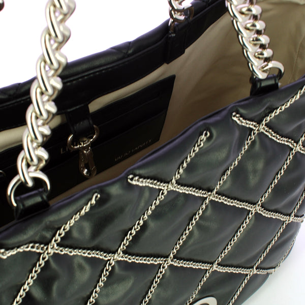 Liu Jo - Borsa a spalla con catena Black AA5146E0006 BLACK | Italystation.com Shop Now at italystation.com