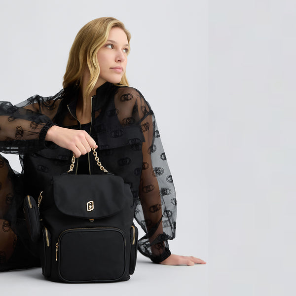 Liu Jo - Zaino in nylon Black AA5174T4559 BLACK | Italystation.com Shop Now at italystation.com