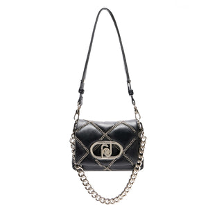 Liu Jo - LaPuffy Black Shoulder Bag with chain - AA5269E0006 - BLACK