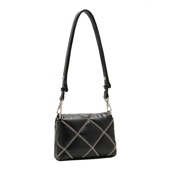 Liu Jo - LaPuffy Black Shoulder Bag with chain - AA5269E0006 - BLACK