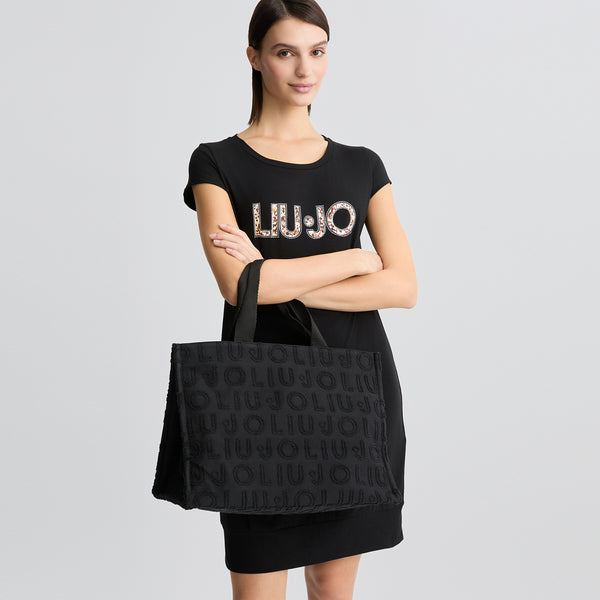 Liu Jo - Tote Bag Jacquard Black 2A5013T0300 BLACK | Italystation.com Shop Now at italystation.com