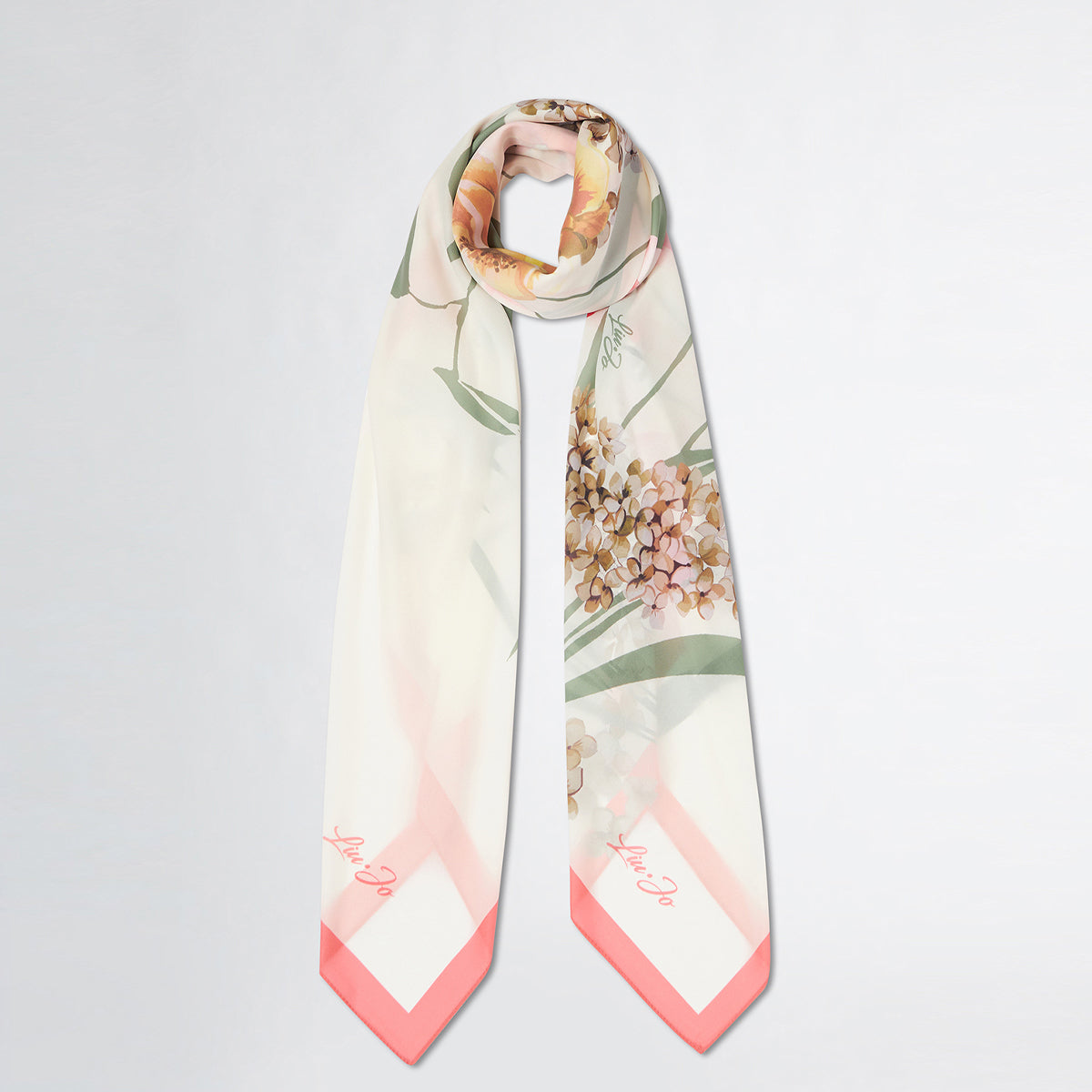 Liu Jo - Foulard floreale Cloudy Coral 2A5035T0300 CLOUDY/C | Italystation.com Shop Now at italystation.com