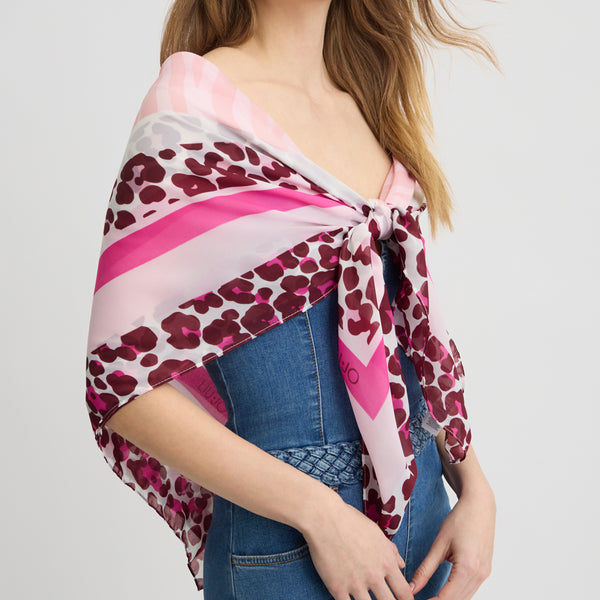 Liu Jo - Foulard animalier Pink Berry - 2A5043T0300 - PINK/BERRY