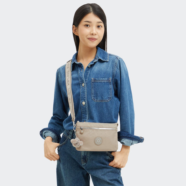 Kipling - Tracolla Riri Zip Glorious Beige Silver - KPKI4745 - GLORIOUS/BE/SIL