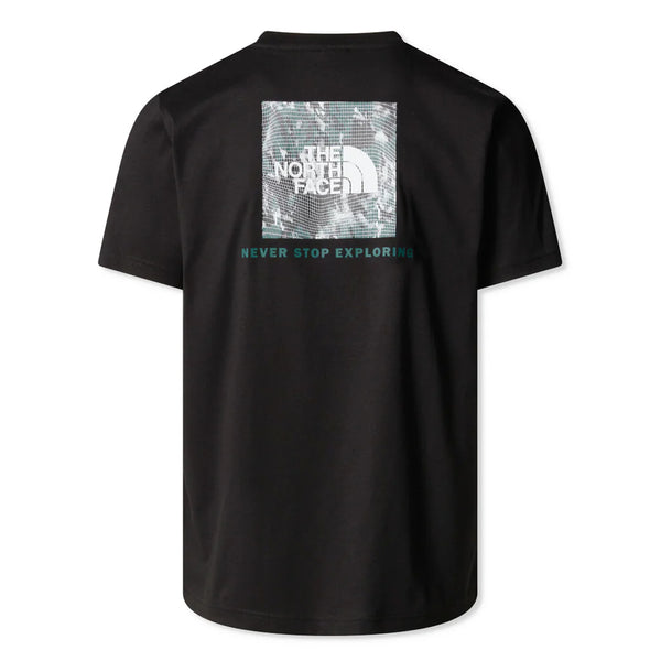 The North Face - NSE Box TNF Black Deep Nori Trail Grid T-Shirt - NF0A8C4U - TNF/BLACK/DEEP/NORI/TRA