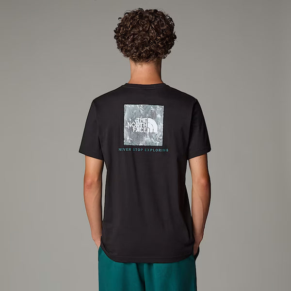 The North Face - NSE Box TNF Black Deep Nori Trail Grid T-Shirt - NF0A8C4U - TNF/BLACK/DEEP/NORI/TRA