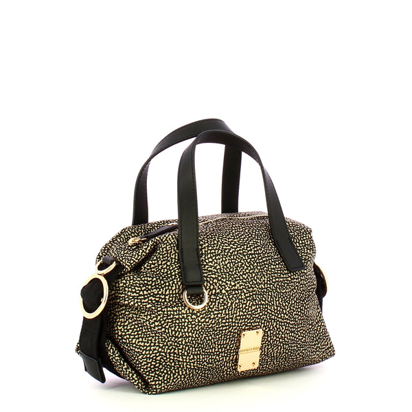 Borbonese - Mini OP Naturale Nero Handbag - 91010042AH1 - OP/NATURALE/NERO