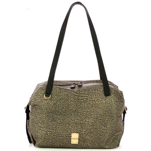 Borbonese - Borsa shopping Medium OP Naturale Nero 9101004 | Italystation.com Shop Now at italystation.com