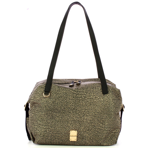 Borbonese - Borsa shopping Medium OP Naturale Nero 9101004 | Italystation.com Shop Now at italystation.com