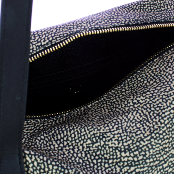 Borbonese - Borsa shopping Medium OP Naturale Nero 9101004 | Italystation.com Shop Now at italystation.com