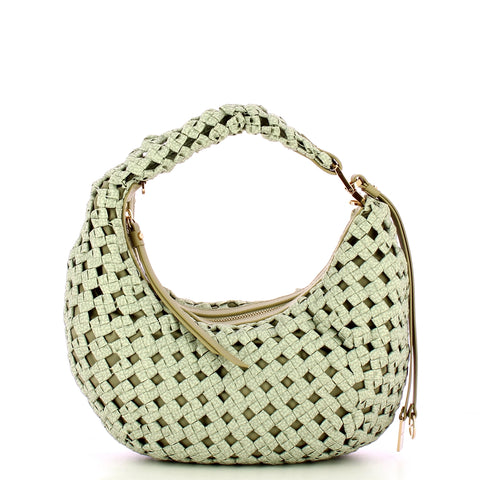 Borbonese - Hobo La Nido Mini Kaki 924826I15 KAKI | Italystation.com Shop Now at italystation.com