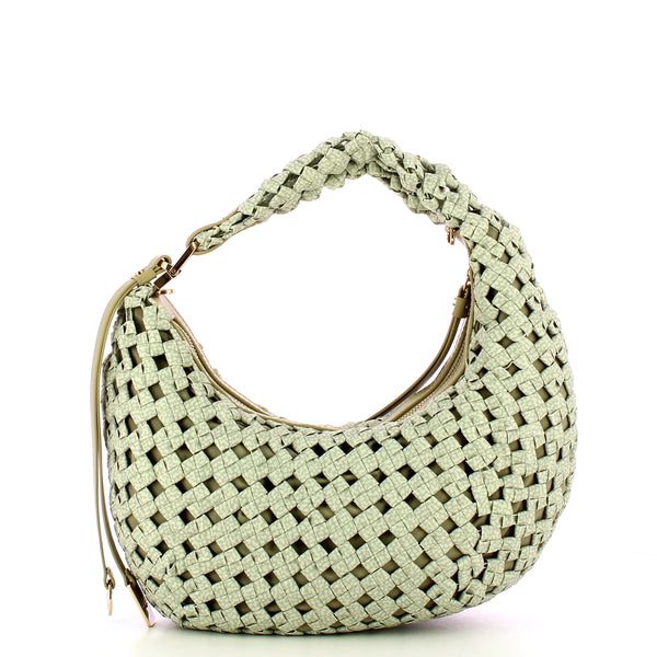 Borbonese - Hobo La Nido Mini Kaki 924826I15 KAKI | Italystation.com Shop Now at italystation.com