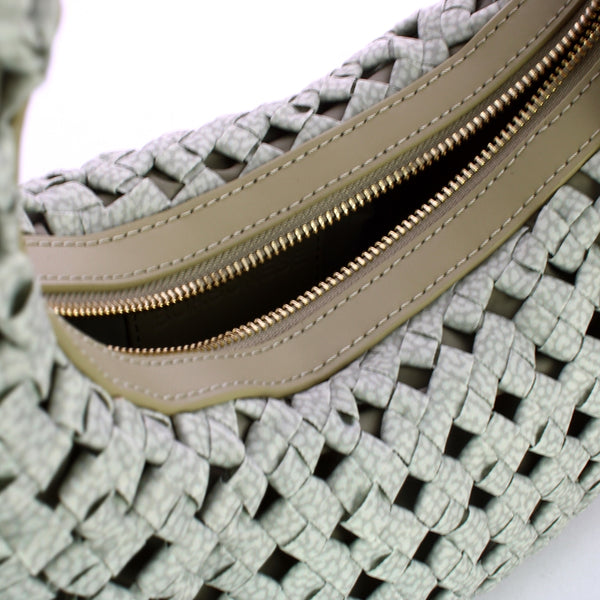 Borbonese - Hobo La Nido Mini Kaki 924826I15 KAKI | Italystation.com Shop Now at italystation.com