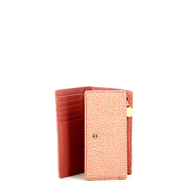 Borbonese - Lipstick Medium Wallet with RFID made of Recycled Nylon - 930115I15 - LIPSTICK