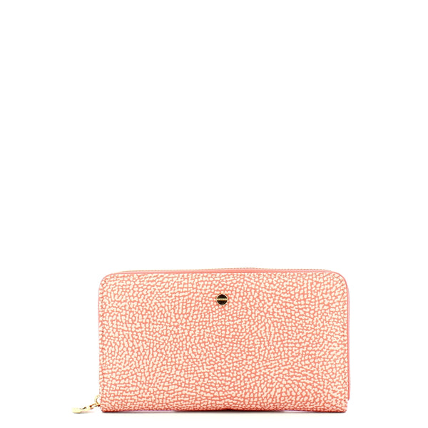Borbonese - Lipstick Zip Around Large Wallet with RFID made of Recycled Nylon - 930155I15 - LIPSTICK