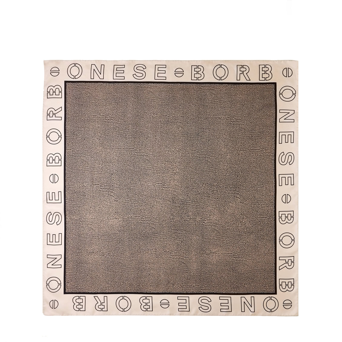 Borbonese - Foulard with Logo Chantilly Cream OP Naturale - 6DP0440010 - CHANTILLY/CREAM/OP/NATURALE