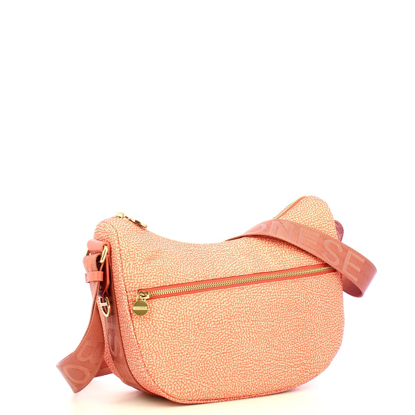 Borbonese - Luna Small Lipstick Recycled Nylon Bag with pocket - 934107I15 - LIPSTICK