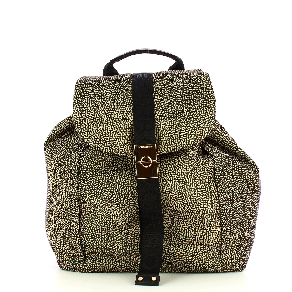 Borbonese - Medium OP Naturale Nero Backpack - 91010051AH1 - OP/NATURALE/NERO