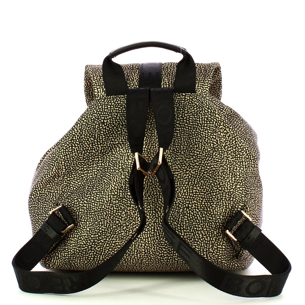 Borbonese - Medium OP Naturale Nero Backpack - 91010051AH1 - OP/NATURALE/NERO