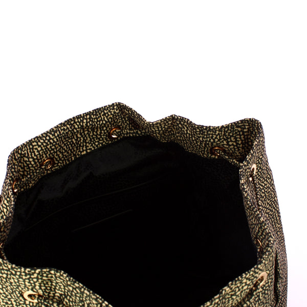 Borbonese - Medium OP Naturale Nero Backpack - 91010051AH1 - OP/NATURALE/NERO