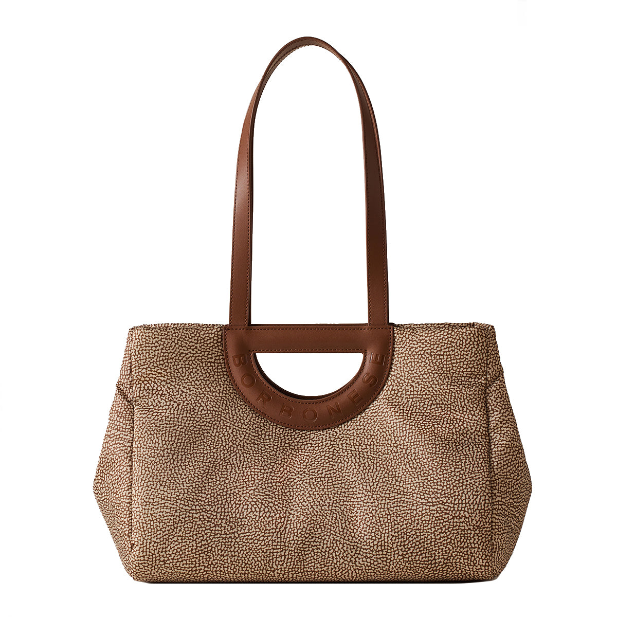 Borbonese - Bouche Medium Beige Marrone Shopper - 91010044I15 - BEIGE/MARRONE