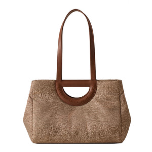 Borbonese - Bouche Medium Beige Marrone Shopper - 91010044I15 - BEIGE/MARRONE