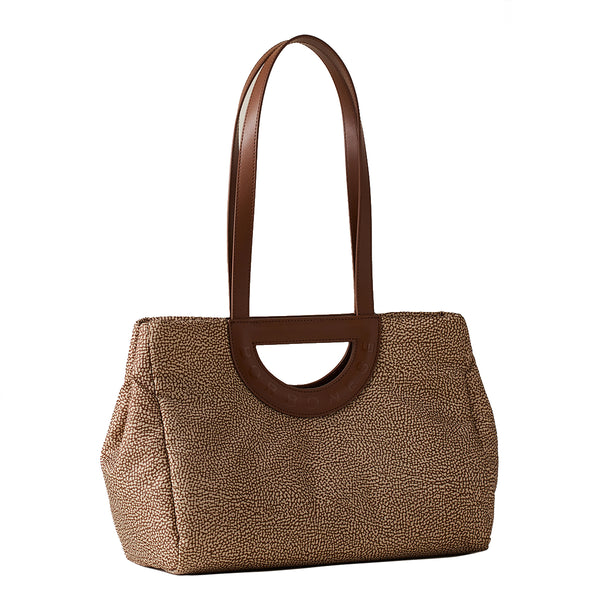 Borbonese - Bouche Medium Beige Marrone Shopper - 91010044I15 - BEIGE/MARRONE