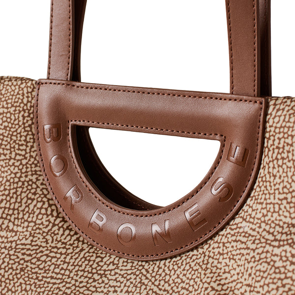 Borbonese - Bouche Medium Beige Marrone Shopper - 91010044I15 - BEIGE/MARRONE