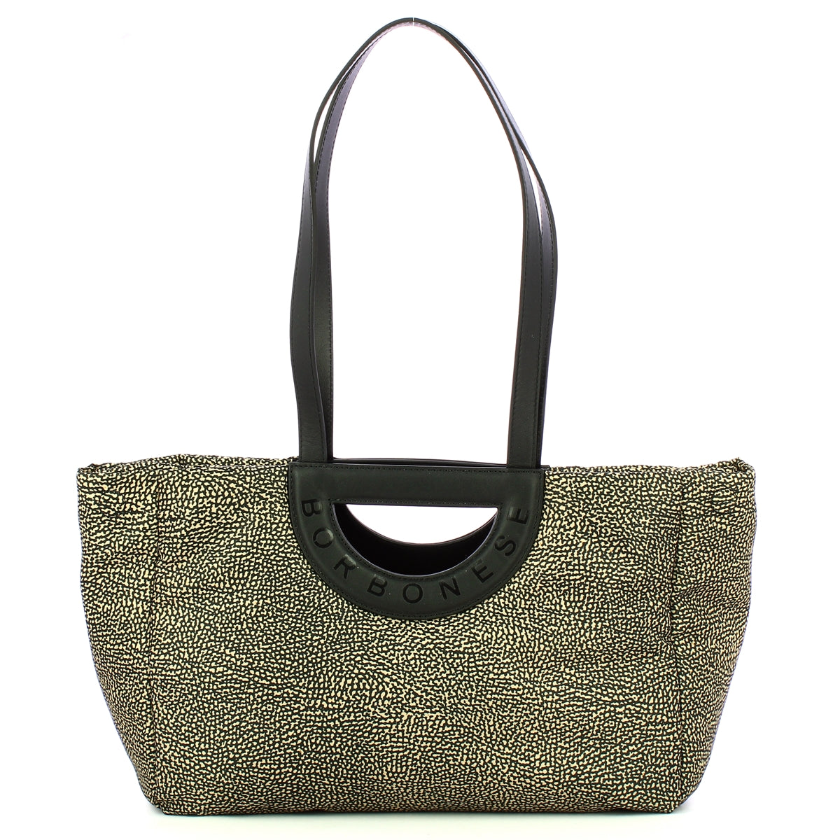 Borbonese - Bouche Medium OP Naturale Nero Shopper - 91010044I15 - OP/NATURALE/NERO