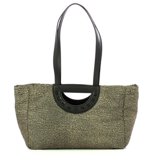 Borbonese - Bouche Medium OP Naturale Nero Shopper - 91010044I15 - OP/NATURALE/NERO