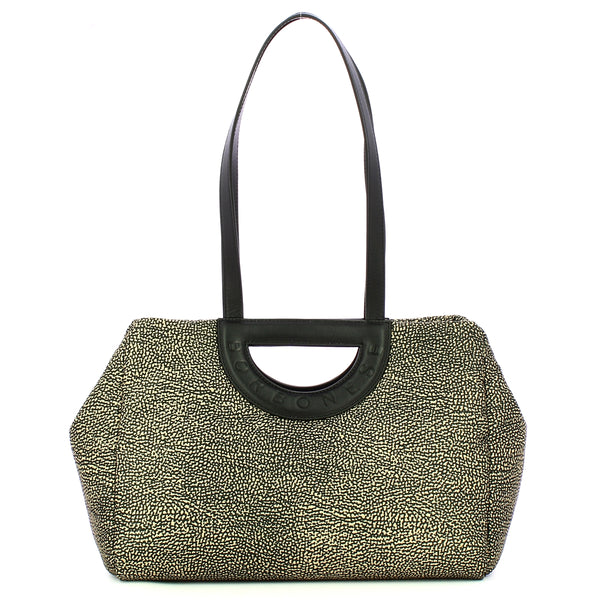 Borbonese - Bouche Medium OP Naturale Nero Shopper - 91010044I15 - OP/NATURALE/NERO