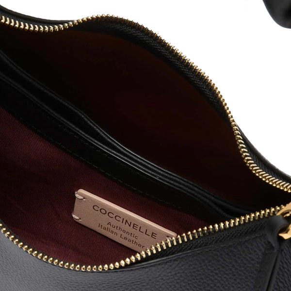 Coccinelle - Sottospalla Boheme Small Noir Cuir M50130301 | Italystation.com Shop Now at italystation.com