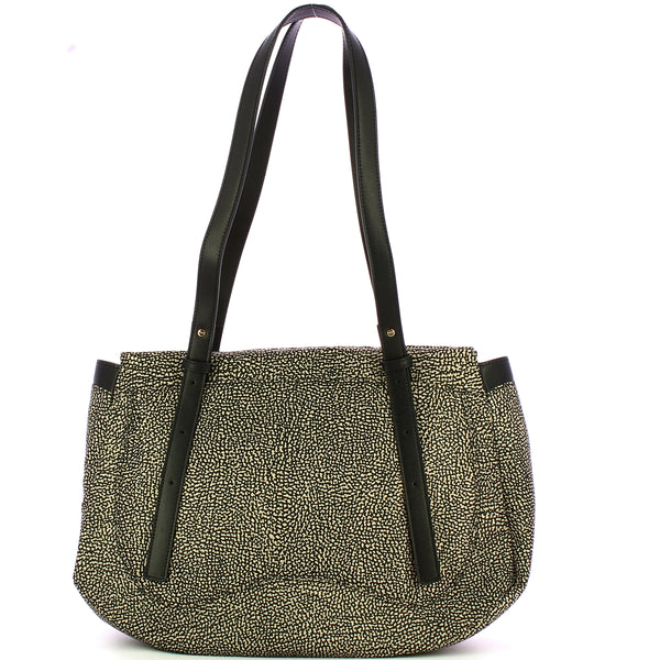 Borbonese - Shopping Medium OP Naturale Nero - 923401I15 - OP/NATURALE/NERO