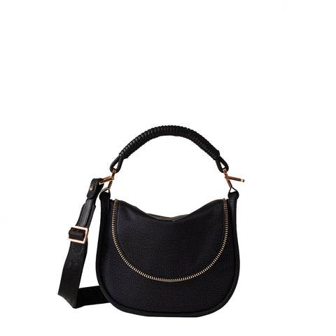 Borbonese - Hobo Horseback Small Dark Black 924859I15 DA | Italystation.com Shop Now at italystation.com
