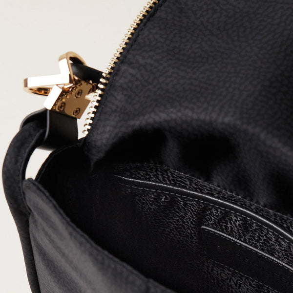 Borbonese - Hobo Horseback Small Dark Black 924859I15 DA | Italystation.com Shop Now at italystation.com