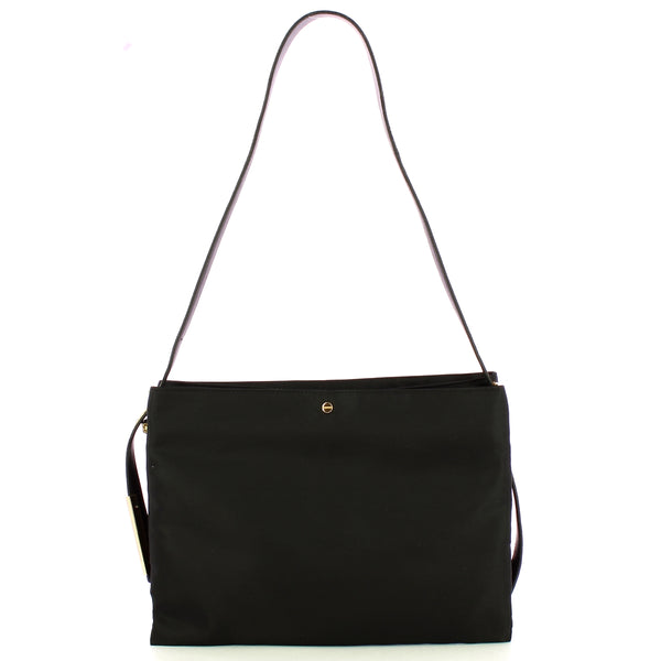 Borbonese - Borsa a spalla Hobo S Nero OP Naturale 933784A | Italystation.com Shop Now at italystation.com