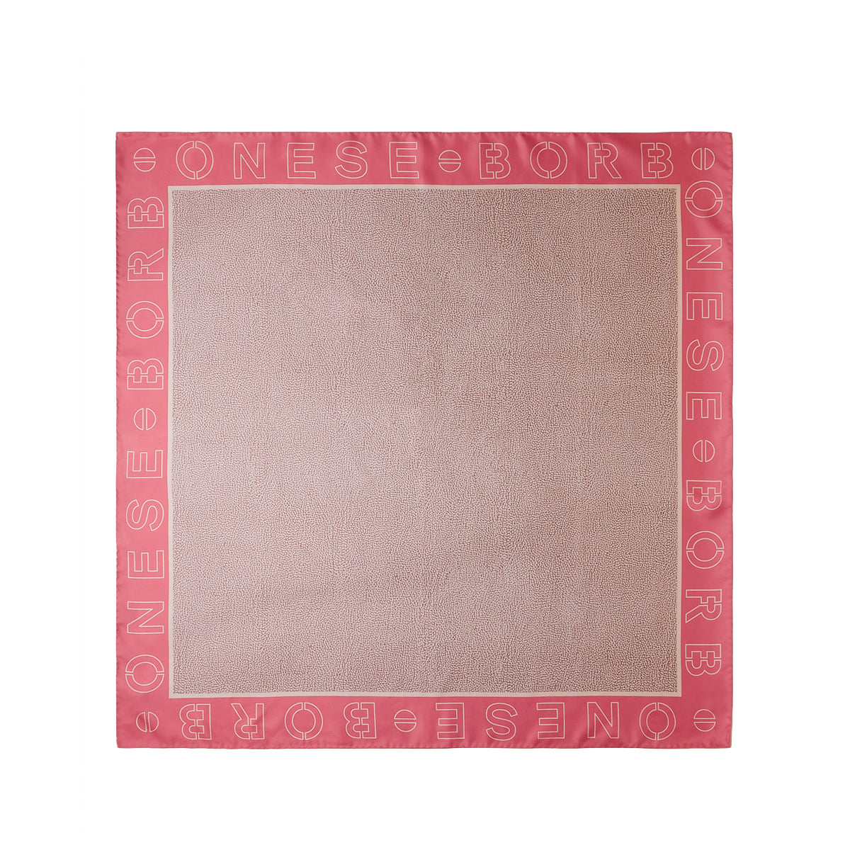 Borbonese - Foulard OP Logo Outline 90x90 Tea Rose Sabbia - 6DP044TE2 - TEA/ROSE/SABBIA