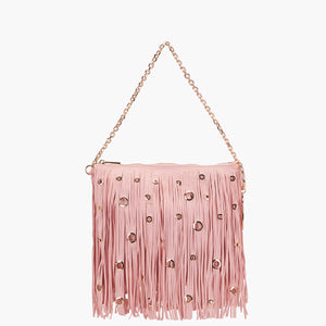 La Carrie - Pochette Night Edition Fringes Pink 151M-KY-49 | Italystation.com Shop Now at italystation.com