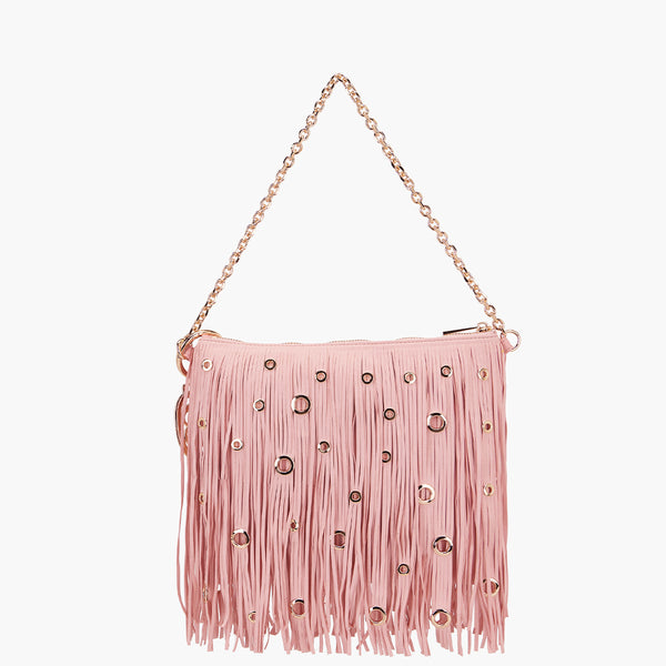 La Carrie - Pochette Night Edition Fringes Pink 151M-KY-49 | Italystation.com Shop Now at italystation.com