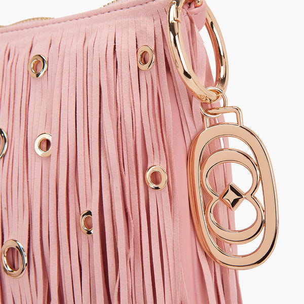 La Carrie - Pochette Night Edition Fringes Pink 151M-KY-49 | Italystation.com Shop Now at italystation.com