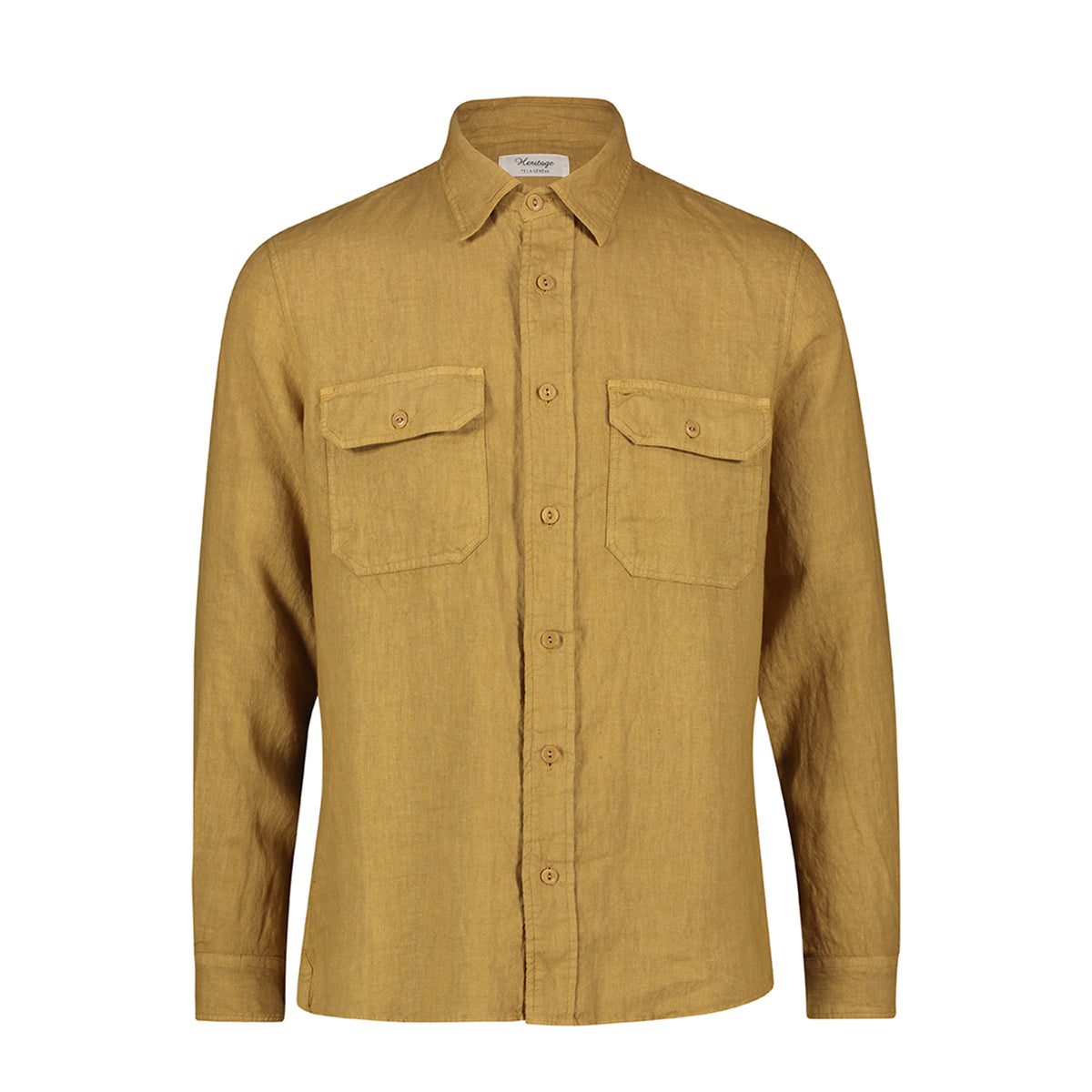 Tela Genova - Emilio Ocra Shirt - EMI021145LS - OCRA