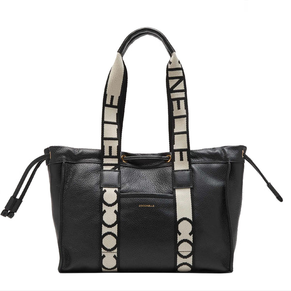 Coccinelle - Shopper Coccinelle2Day Signature Medium Noir | Italystation.com Shop Now at italystation.com