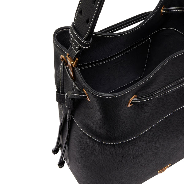 Pinko - Borsa Secchiello Classic Nero Antique Gold 104305A29Q | Italystation.com Shop Now at italystation.com