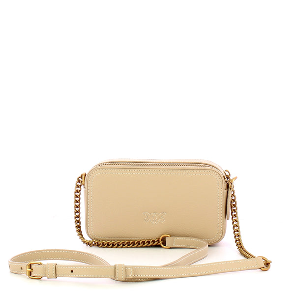 Pinko - Camera Case Carrie Mini Beige Grigio Fumo Antique Gold - 103799A1LF - BEIGE-GRIGIO/FUMO-ANTIQUE/GOLD
