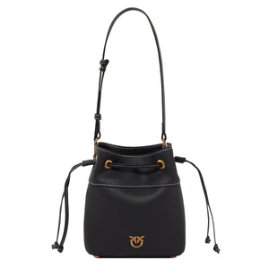 Pinko - Borsa Secchiello piccolo Nero Antique Gold 104303A29Q | Italystation.com Shop Now at italystation.com
