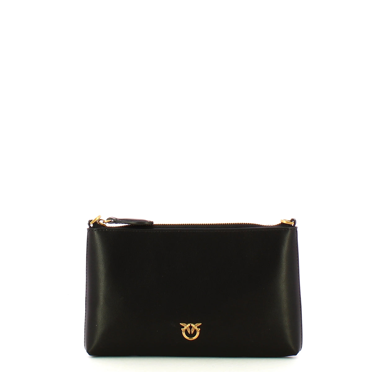 Pinko - Mini Flat Horizontal Nero Antique Gold Pochette - 104277A0F1 - NERO-ANTIQUE/GOLD
