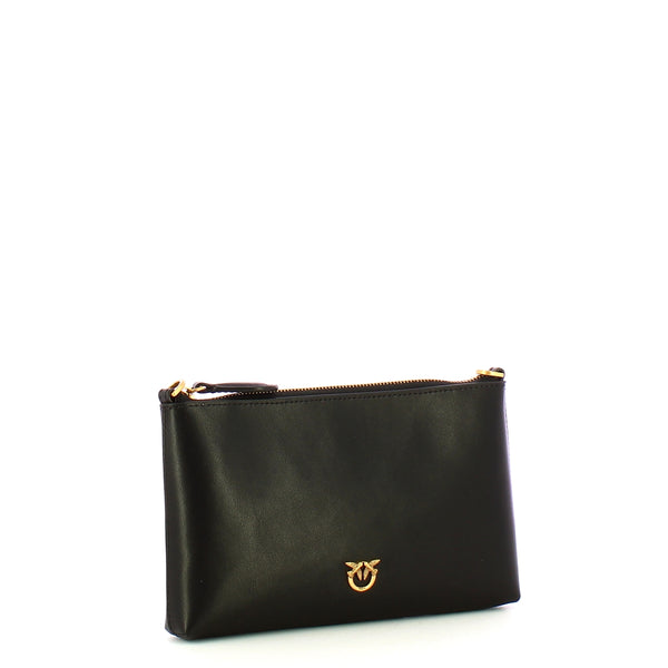 Pinko - Mini Flat Horizontal Nero Antique Gold Pochette - 104277A0F1 - NERO-ANTIQUE/GOLD