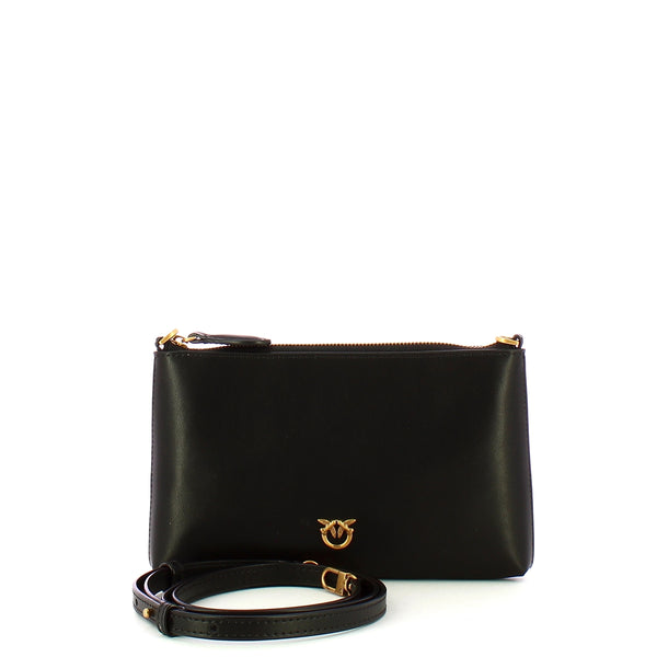 Pinko - Mini Flat Horizontal Nero Antique Gold Pochette - 104277A0F1 - NERO-ANTIQUE/GOLD