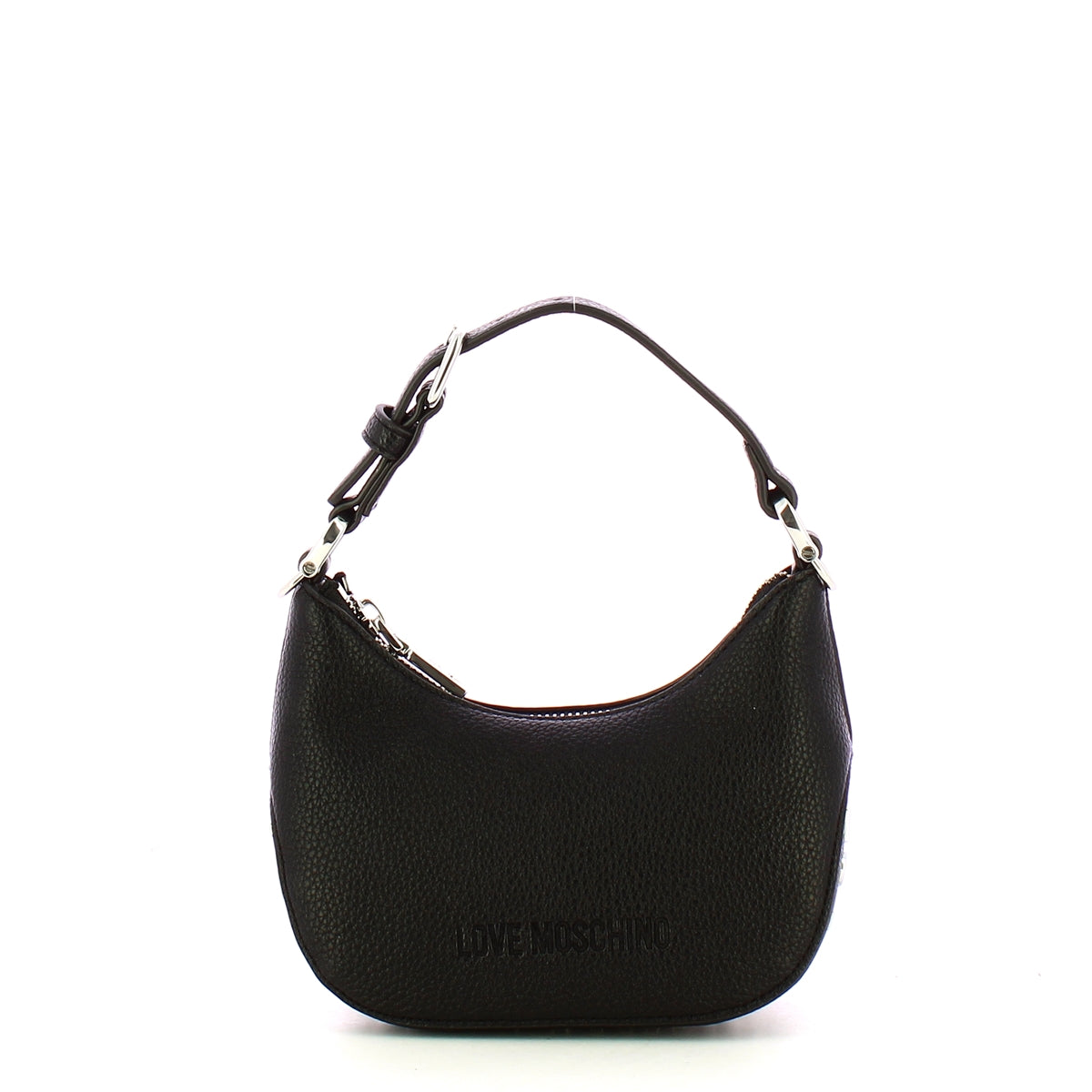 Love Moschino - Hobo Bag Giant Logo mini Nero Nikel JC | Italystation.com Shop Now at italystation.com